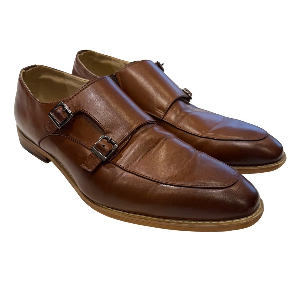 Antonio Cerrelli Double Monk Strap Brown Loafers - Men's Sz 12 Dress Shoes